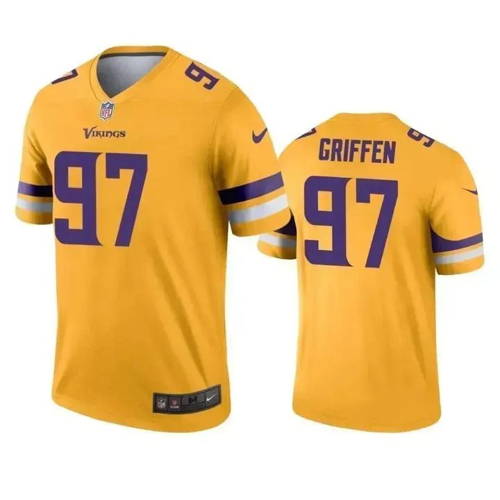 Men Minnesota Vikings #97 Everson Griffen Nike Gold Inverted Legend NFL Jersey